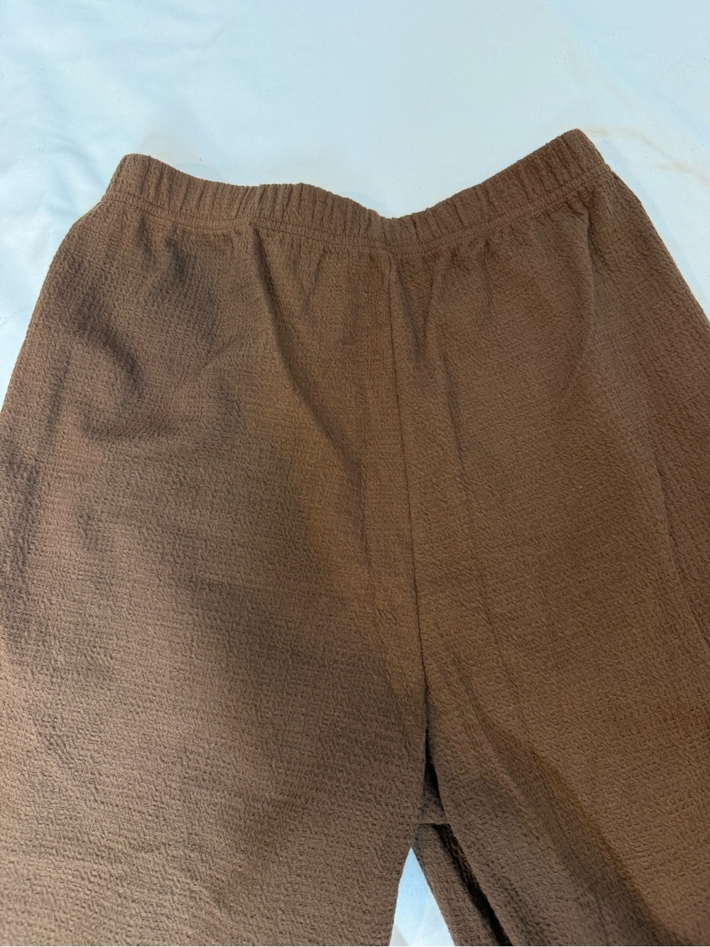 Oak + Fort Brown Ribbed Elastic Waist Straight Leg Pants XS NWT - Picture 12 of 12